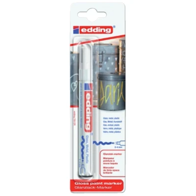 Afbeelding van Viltstift edding 750 lakmarker rond 2 4mm wit blister à 1 stuk