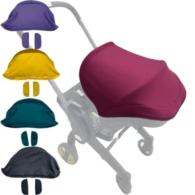 Afbeelding van Brogtorl Kinderwagen luifel, Zonnescherm Compatibel met Doona Autostoel (wijnrood)
