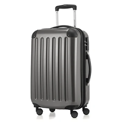 Afbeelding van HAUPTSTADTKOFFER Alex hardshell trolley, rolkoffer, reiskoffer, 4 dubbele wielen, uitbreiding, titanium, 55 cm, koffer