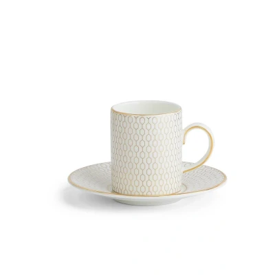 Afbeelding van Wedgwood Arris Espressokop 0,08 L met schotel 2 delig.