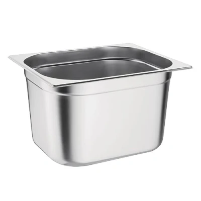Afbeelding van Vogue K932 roestvrij staal 1/2 Gastronorm Pan 12Ltr/200mm diepe voedselcontainer, zilver