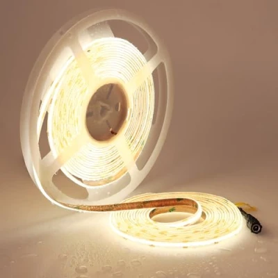 Afbeelding van TOPAI COB LED strip, 24 V, 4000 K, natuurlijk wit, 10 m, waterdicht IP65, superhelder, 6000 lm, CRI 90+, hoge dichtheid, 384 leds/m, zelfklevend, flexibel snijbaar voor binnen en buiten, thuis, keuken