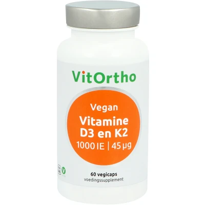 Afbeelding van Vitortho Vitamine D3 1000IE K2 45 mcg 60 vcaps