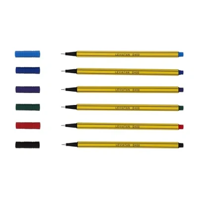 Afbeelding van LEVIATAN D400 Fineliner Set 6 Veelkleurig Fijnlijnstift Kleurrijk Geschikt voor Dagelijks Gebruik Lijnbreedte Ca. 0,4 mm Fijnlijnviltstiften