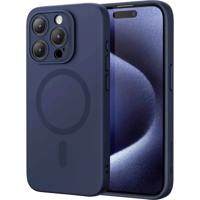 Afbeelding van ESR Cloud Soft HaloLock Case Backcover Apple iPhone 15 Pro Max Donkerblauw MagSafe compatible