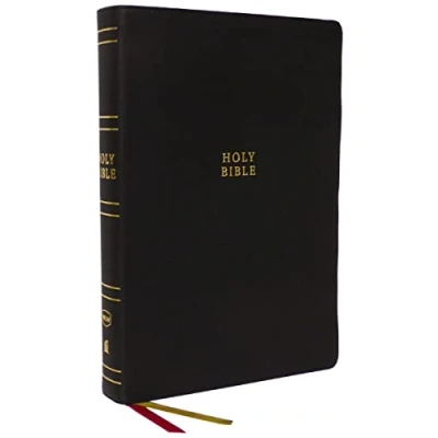Afbeelding van NKJV Holy Bible, Super Giant Print Reference Black Genuine Leather, 43,000 Cross References, Red Letter, Thumb Indexed, Comfort Print: New King James Version