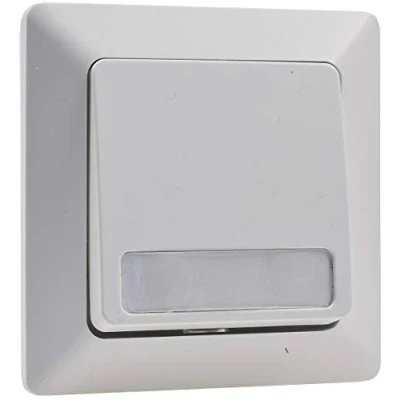 Afbeelding van MILOS beldrukknop, wit mat, met frame, inbouw