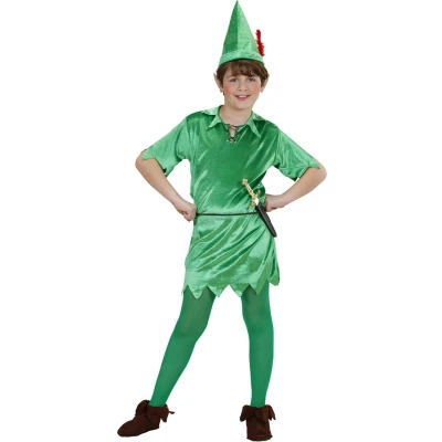Afbeelding van Widmann Peter Pan Kostuum Jongen Groen Maat 104 Carnavalskleding Verkleedkleding