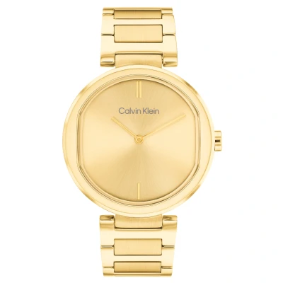 Afbeelding van Calvin Klein Analoog kwartshorloge met goudkleurige roestvrijstalen armband voor dames 25200252