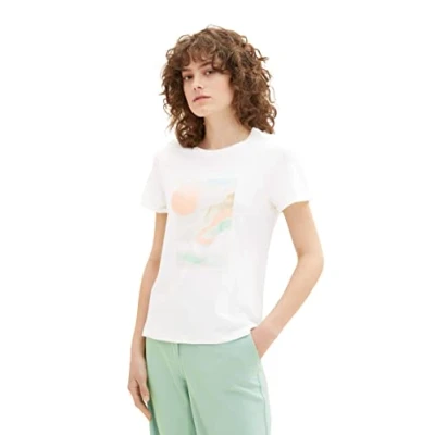 Afbeelding van TOM TAILOR Dames T shirt 1035470, 10315 Whisper White, 3XL