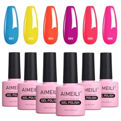 Afbeelding van AIMEILI Neon Gel Nagellak Set Gellak uv Kleur Gelnagel Soak Off Polish Van 6 X 10 ml Gift Kit 11