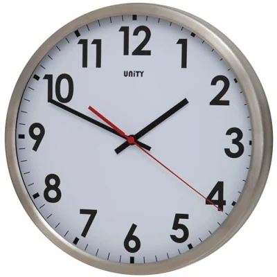 Afbeelding van Unity wandklok, Gairn, Stille veeg, wit, 30 cm