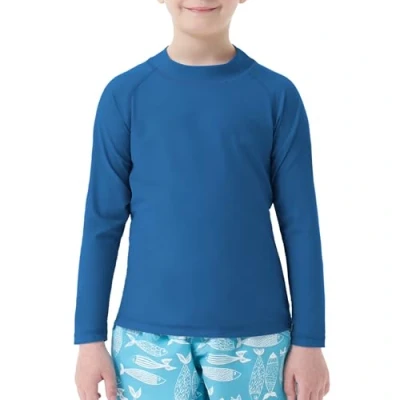 Afbeelding van MEETWEE Badpak voor kinderen, Rashvest, lange mouwen/kort, UPF 50+ zonwering, Rash Guard 5 15 jaar, Blauw, mouwen, 14 Jaren