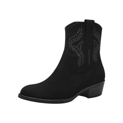 Afbeelding van Marco Tozzi Cowboylaarzen zwart Textiel Dames Maat 41