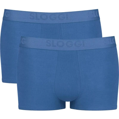 Afbeelding van Sloggi Men FREE Evolve Hipster heren boxershort korte pijp (2 pack) kobaltblauw Maat: S