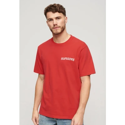 Afbeelding van Superdry Mannen Tattoo T shirt met Losse Pasvorm en Grafische Print Rood Grootte: M