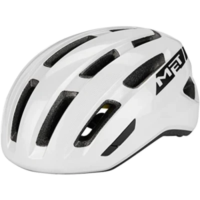 Afbeelding van MET Miles MIPS Fietshelm Mannen &amp; Vrouwen Stadsfiets Volwassenen E Bike Trekking Maat M/L (58 61cm) White Glossy (Wit)