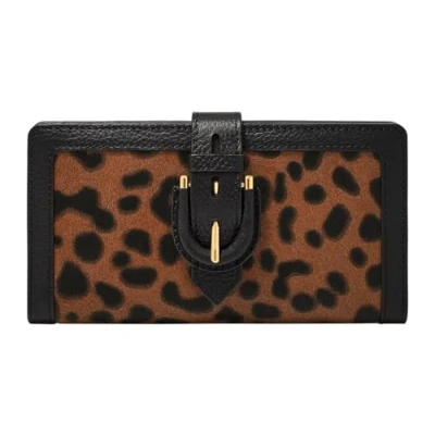Afbeelding van FOSSIL Portemonnee Harwell Tab Bifold Leopard Bruine