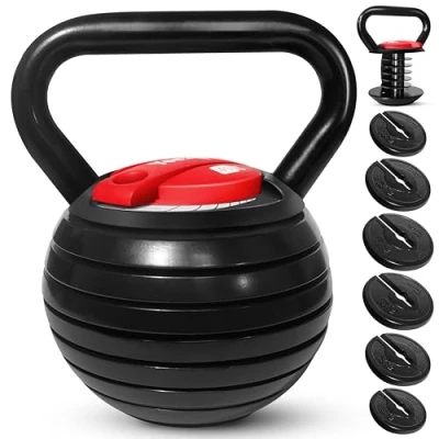 Afbeelding van Yes4All JX7N 18 kg verstelbare kettlebell, gietijzeren waterkokerbel, kettlebells gewichtenset