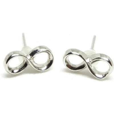 Afbeelding van Infinity Oorbellen Zilverkleurig Minimalistische Oorknopjes Incl. Geschenkverpakking