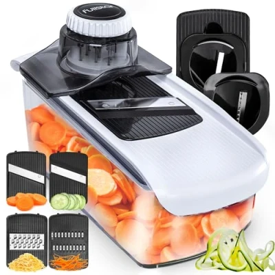 Afbeelding van 6 in 1 Mandoline Snijder Professionele Plantaardige Snijmachine Spiraalsnijder Handmatige Keuken Aardappelsnijmachine Voedsel Kaas Kaasrasp