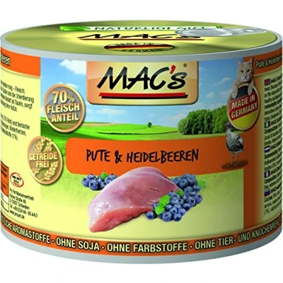 Afbeelding van 6x200g Kalkoen/Bosbessen MAC&#039;s Kattenvoer