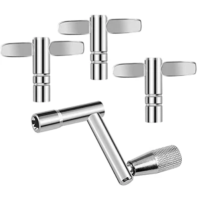 Afbeelding van BOBOZHONG Drum Key,Drum Tuning Key Continue Motion Speed 3 x T type Wrench en 1 Z Percussie Instrumenten Onderdelen voor Drummers Universeel