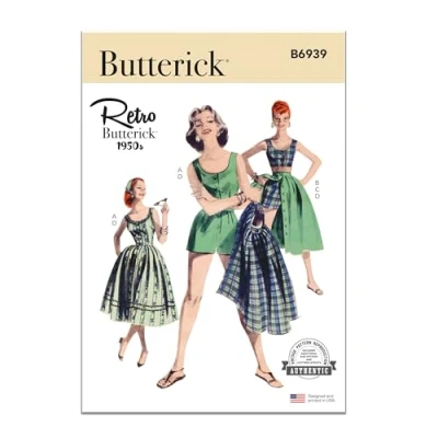 Afbeelding van BUTTERICK B6939F5 Misses&#039; playsuit, middenrif blouse, shorts en rok F5 (16 18 20 22 24)