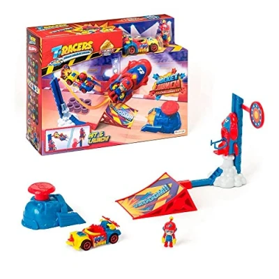 Afbeelding van T RACERS Rocket Launch Starthulp met oprijplaat, 1 piloot en exclusieve auto, speelgoedauto