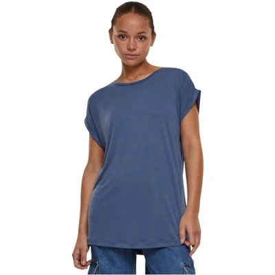Afbeelding van Urban Classics Dames T shirt Ladies Modal Extended Shoulder Tee, lang gesneden shirt, verkrijgbaar in vele kleurvarianten, maten XS 5XL, Vintage blauw, XL