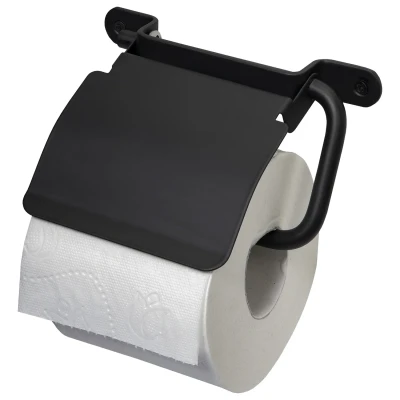 Afbeelding van Haceka IXI toiletrolhouder met klep zwart mat