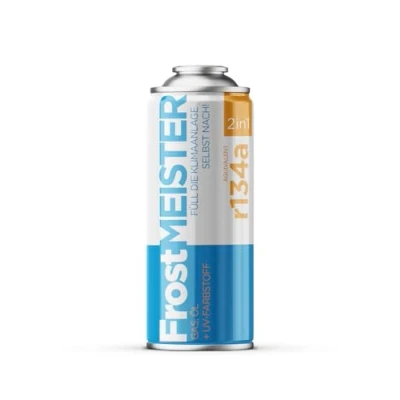 Afbeelding van FrostMEISTER 2 in 1 auto airconditioning vulset 400 ml: snel en eenvoudig vullen met R134a vervanging (1995 2016), milieuvriendelijk veilig voor voertuigen