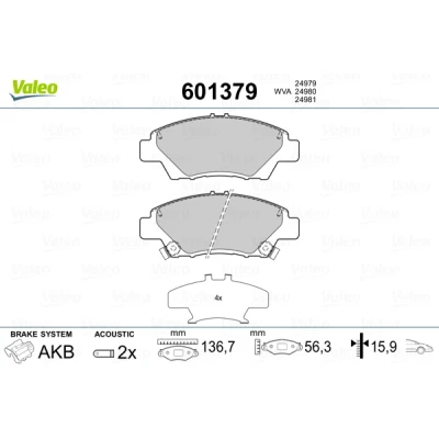 Afbeelding van Valeo Remblokset 601379