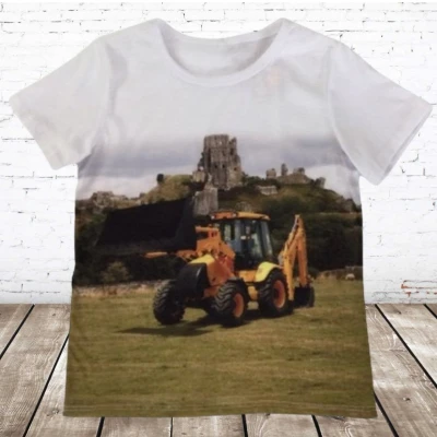 Afbeelding van Jongen shirt met gele graafmachine L007 s&amp;C 110/116 t shirts jongens