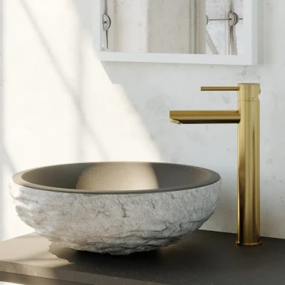 Afbeelding van Brauer Gold Edition Wastafelmengkraan opbouw hoog model a PVD geborsteld goud