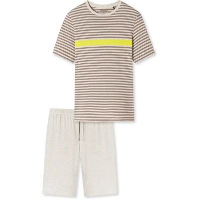 Afbeelding van Schiesser Rundhals Casual Pyjama, Heren, Maat: 56, Braungrau