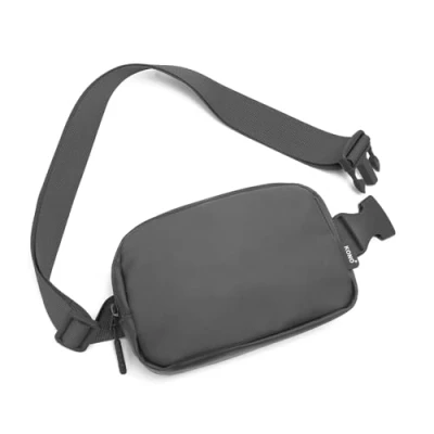 Afbeelding van Kono Modieuze Heuptas Riemtas Crossbody Schoudertas Waterbestendige Lichtgewicht Heup Reistasje met Verstelbare Verlengbare Riem (Grijs)