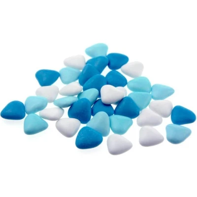 Afbeelding van Chocolade Dragee Hartjes Blauw Wit 900 Gram