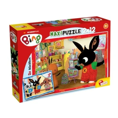 Afbeelding van Lisciani 81233 Puzzle supermaxi 12+12 bing a scuola