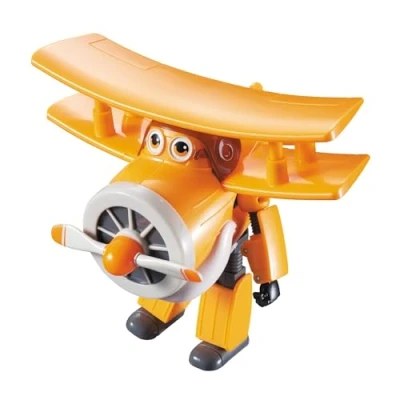 Afbeelding van Super Wings Transforming Grand Alber Speelgoed Vliegtuig en robot figuur Transformeerbaar uit de animatieserie voor kinderen vanaf 3 jaar 12 cm, Oranje