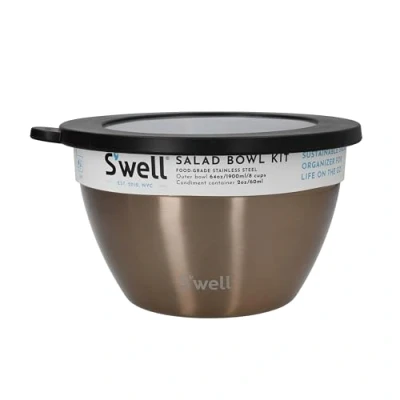 Afbeelding van S&#039;well Salade Bowl Kit, Pink Topaz, 1.9L Lunch Box met Condiment Container en Verwijderbaar Dienblad Lekvrij Vaatwasmachinebestendig
