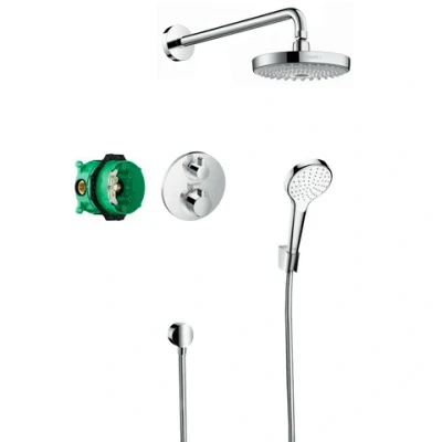 Afbeelding van Hansgrohe Croma select s showerset compleet met ecostat thermostaat chroom