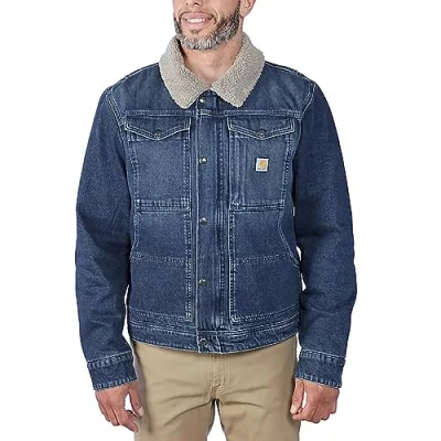 Afbeelding van Carhartt Relaxed Fit Denim Sherpa Lined Jacket 106323 Beech L