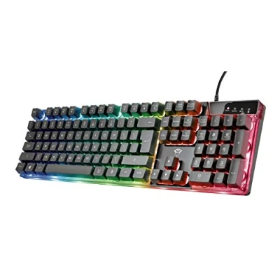 Afbeelding van Trust gaming GXT 835 Azor toetsenbord met achtergrondverlichting, Spaanse QWERTY lay out, LED verlichting, draadloos voor Windows, Mac, pc, computer, laptop, zwart