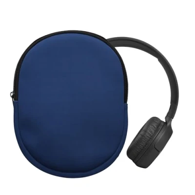Afbeelding van kwmobile hoes geschikt voor JBL Tune 600 / 500BT 510BT 450 21,5 x 16 cm Beschermhoes headset in donkerblauw Van neopreen