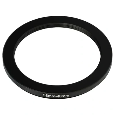 Afbeelding van vhbw Step down ring adapter van 58 mm naar 48 voor cameralens filteradapter, metaal, zwart