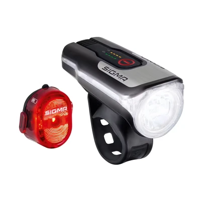 Afbeelding van Sigma Aura 80 met Nugget II achterlicht verlichtingsset BikeTotaal.nl Zwart