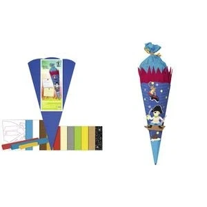 Afbeelding van Ursus 9850009 schooltas knutselset piraat, zeshoekig, hoogte ca. 68 cm, diameter 20 inclusief knutselhandleiding en sjabloonblad, om zelf te knutselen, ideaal voor de eerste schooldag