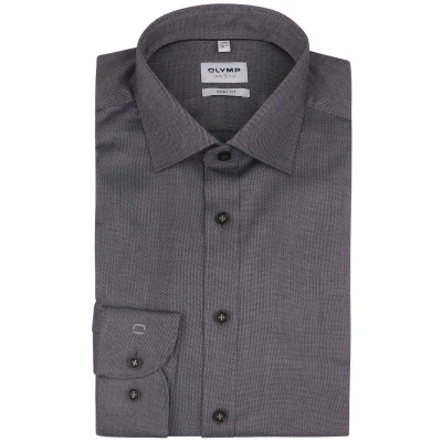 Afbeelding van OLYMP Level 5 Overhemd Olijfgroen maat 40 Heren Overhemden Formeel Effen met Slim fit Pasvorm Stretch