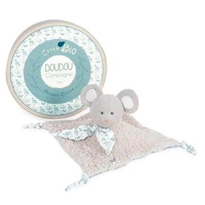 Afbeelding van Doudou et Compagnie knuffeldier muis Bio grijs 25 cm Botanic DC3968